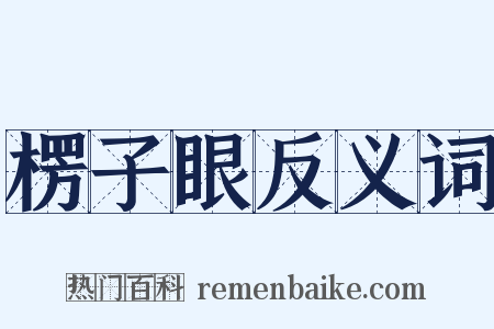 楞子眼反义词是什么意思的图片